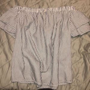 Striped Old Navy off the shoulder shirt
